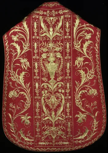 Chasuble, Stole, Maniple, and Burse by Probably Italy or France, textile, 1775-1825