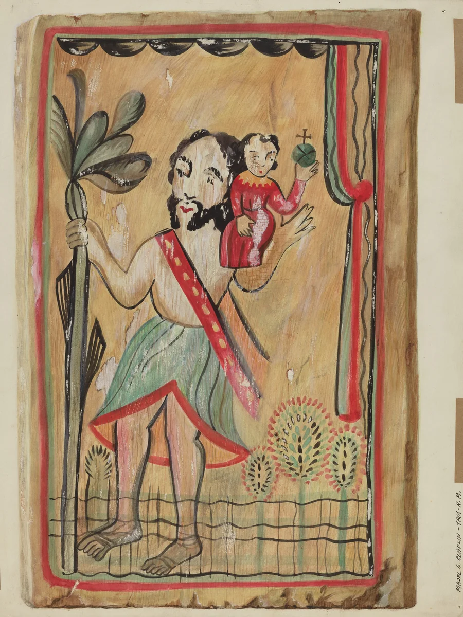 Retablo - San Christopher by Majel G. Claflin, index of american design, 1935-1942