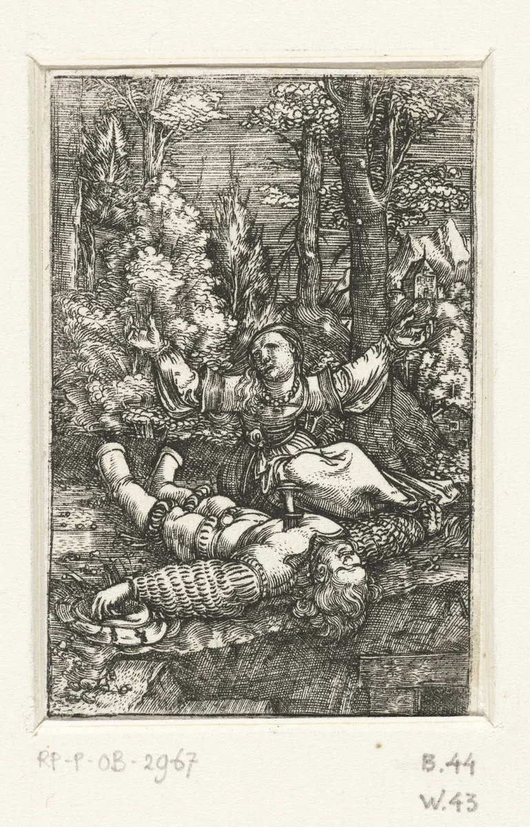 Pyramus en Thisbe by Unknown, print, 1506-1538