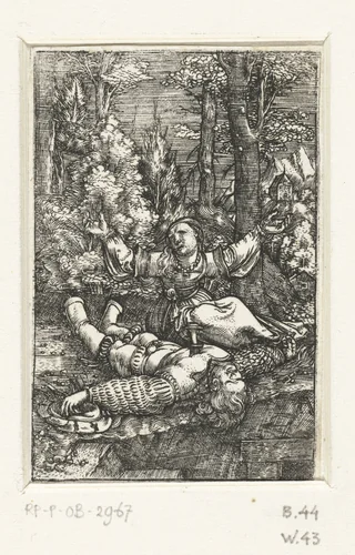 Pyramus en Thisbe by Unknown, print, 1506-1538