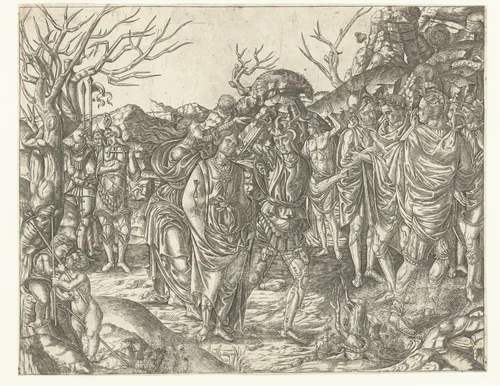 Virginia wordt met dolk doodgestoken door haar vader by anonymous, print, 1500-1510