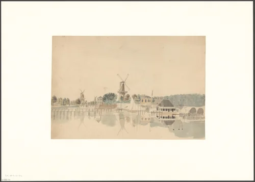 Gezicht op bolwerk Westerblokhuis by Johan George Lodewijk Rieke, drawing, 1827-1868