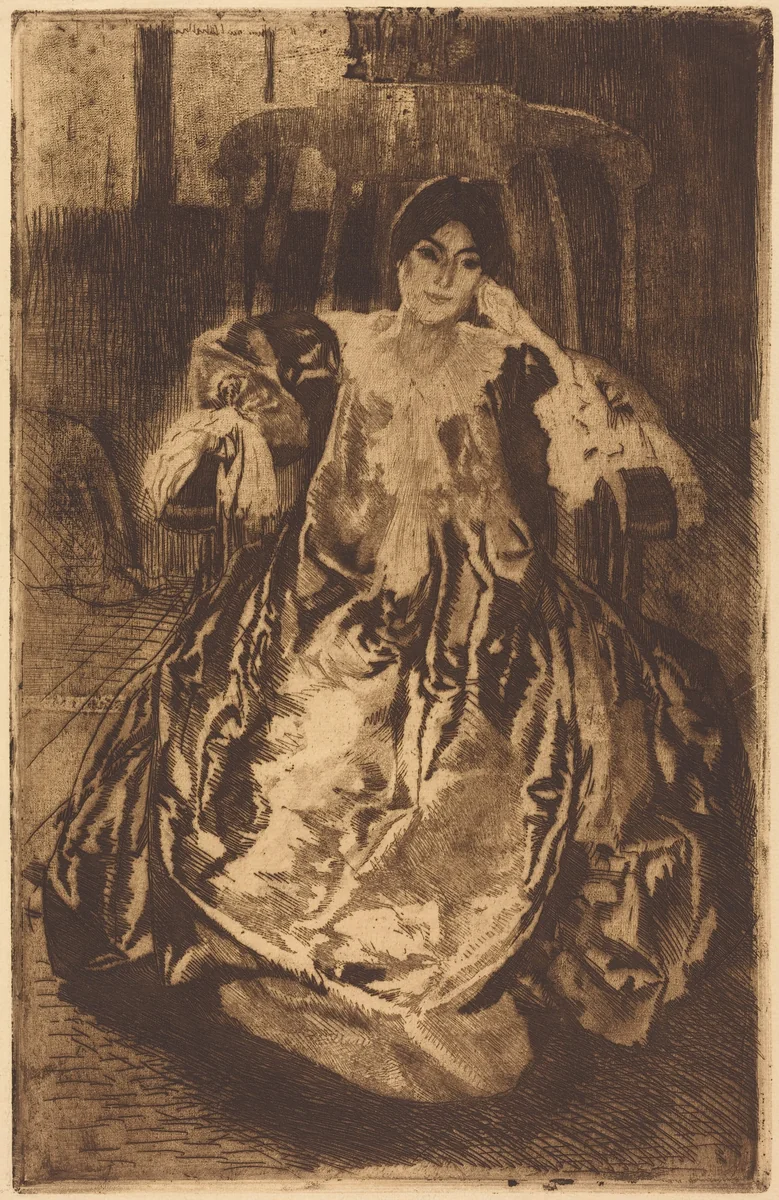The Silk Gown (La Robe de Soie) by Albert Besnard, print, 1887