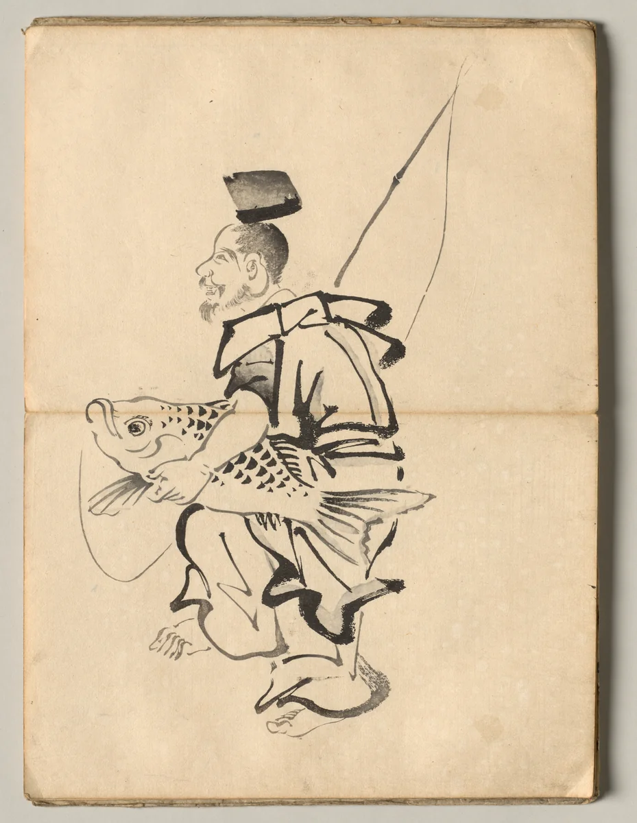 Ebisu from Ōkyo Picture Book by Maruyama Ōkyo (円山応挙), book, 1850