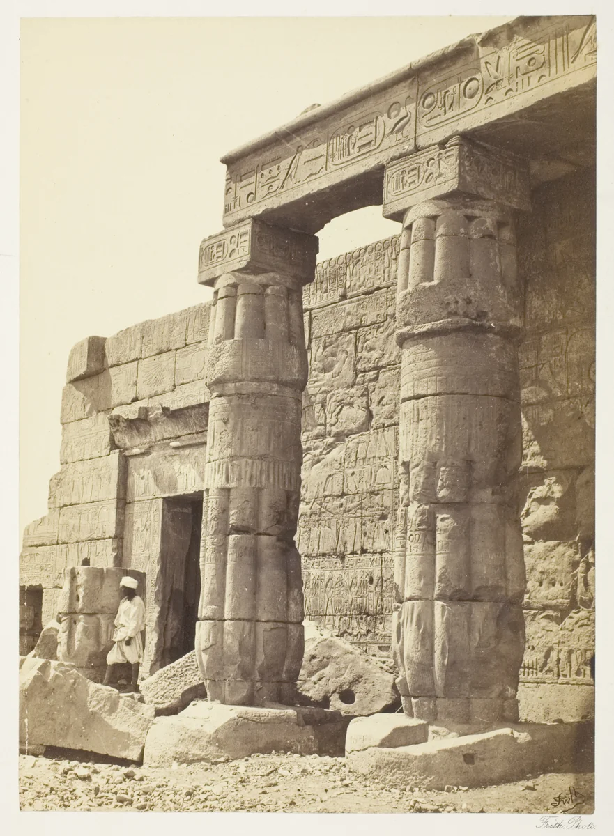 Portico of the Temple of Goorneh by Francis Frith, photograph, 1858-1862