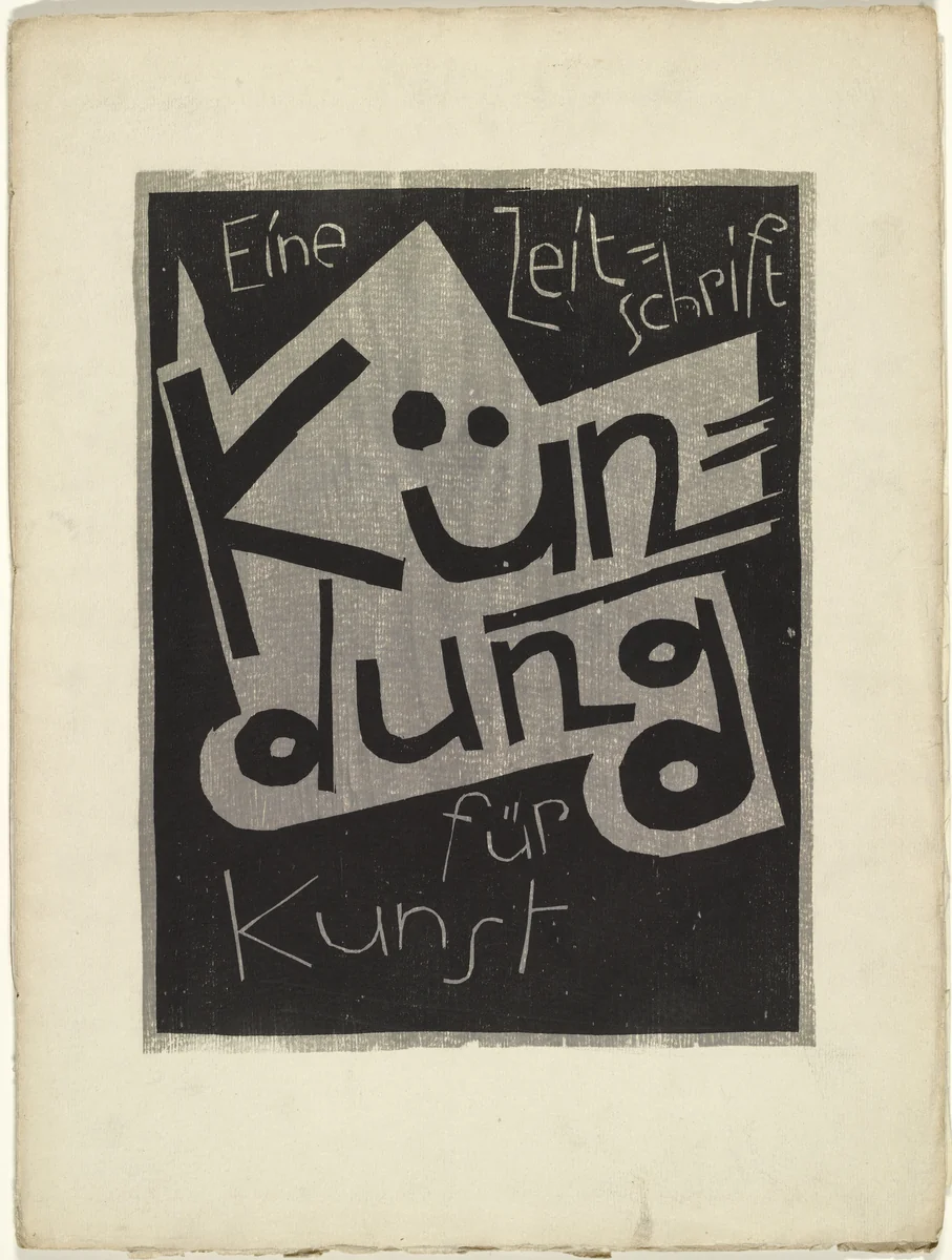 Cover from the periodical Kündung, vol. 1, no. 2 (February 1921) by Karl Schmidt-Rottluff, periodical, 1921