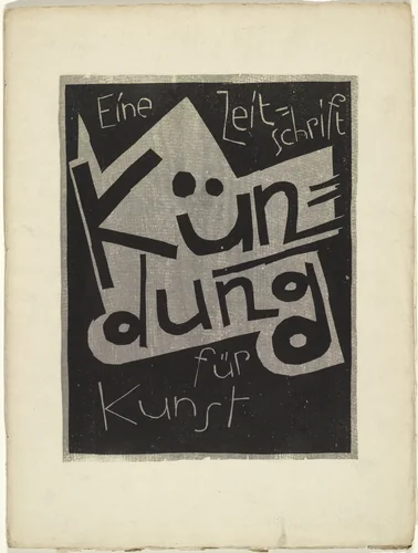 Cover from the periodical Kündung, vol. 1, no. 2 (February 1921) by Karl Schmidt-Rottluff, periodical, 1921