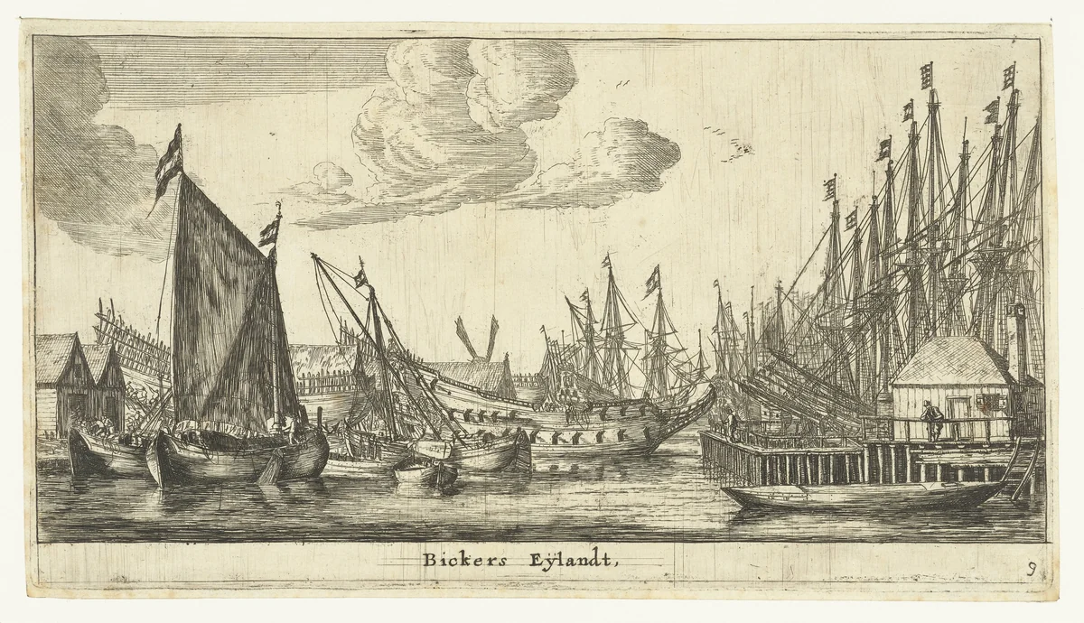 Bickerseiland by Reinier Nooms, print, 1652-1654