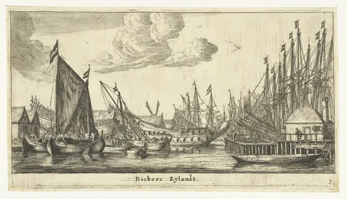 Bickerseiland by Reinier Nooms, print, 1652-1654
