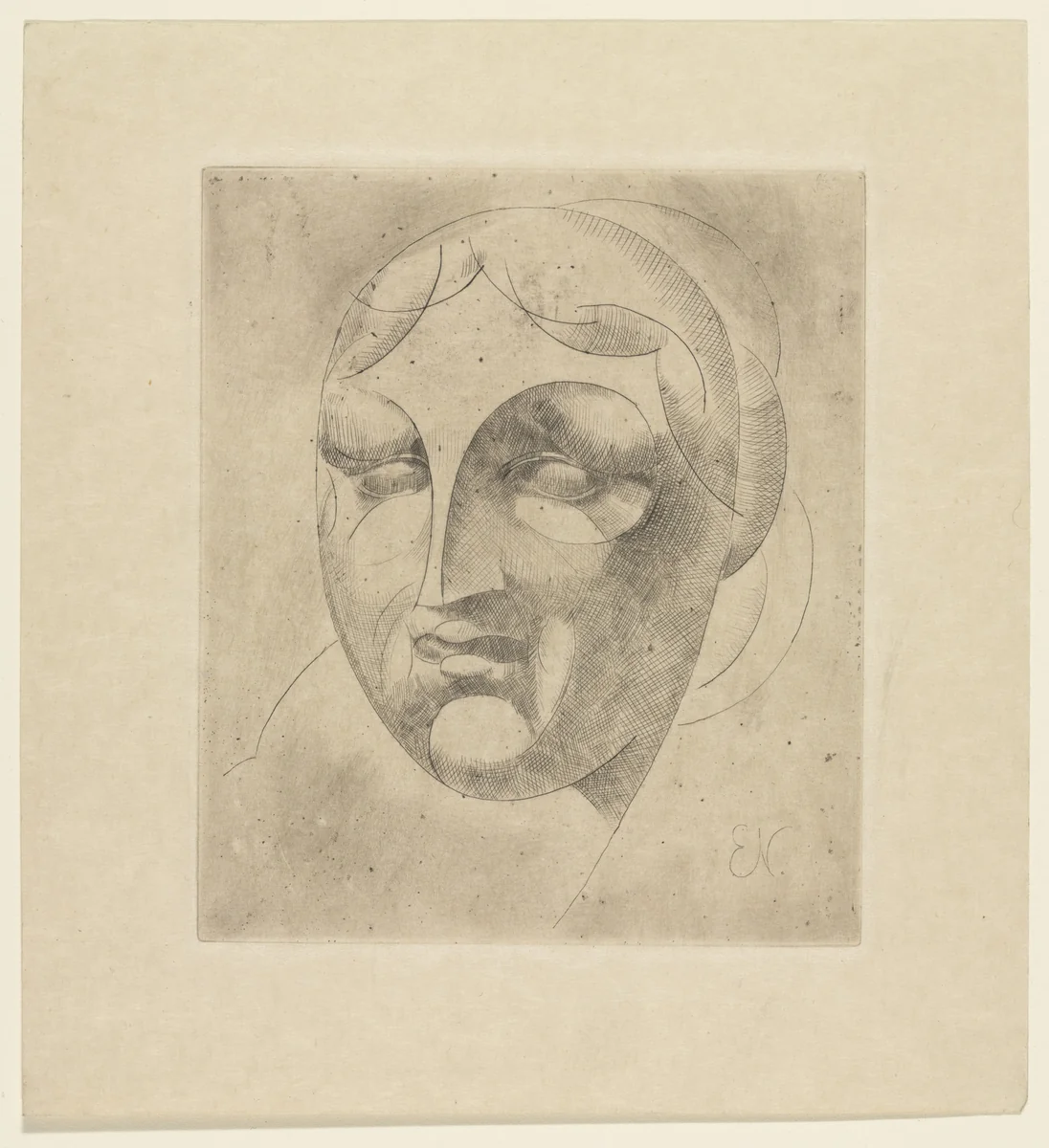 Female Head from The Drypoints of Elie Nadelman by Elie Nadelman, print, 1951