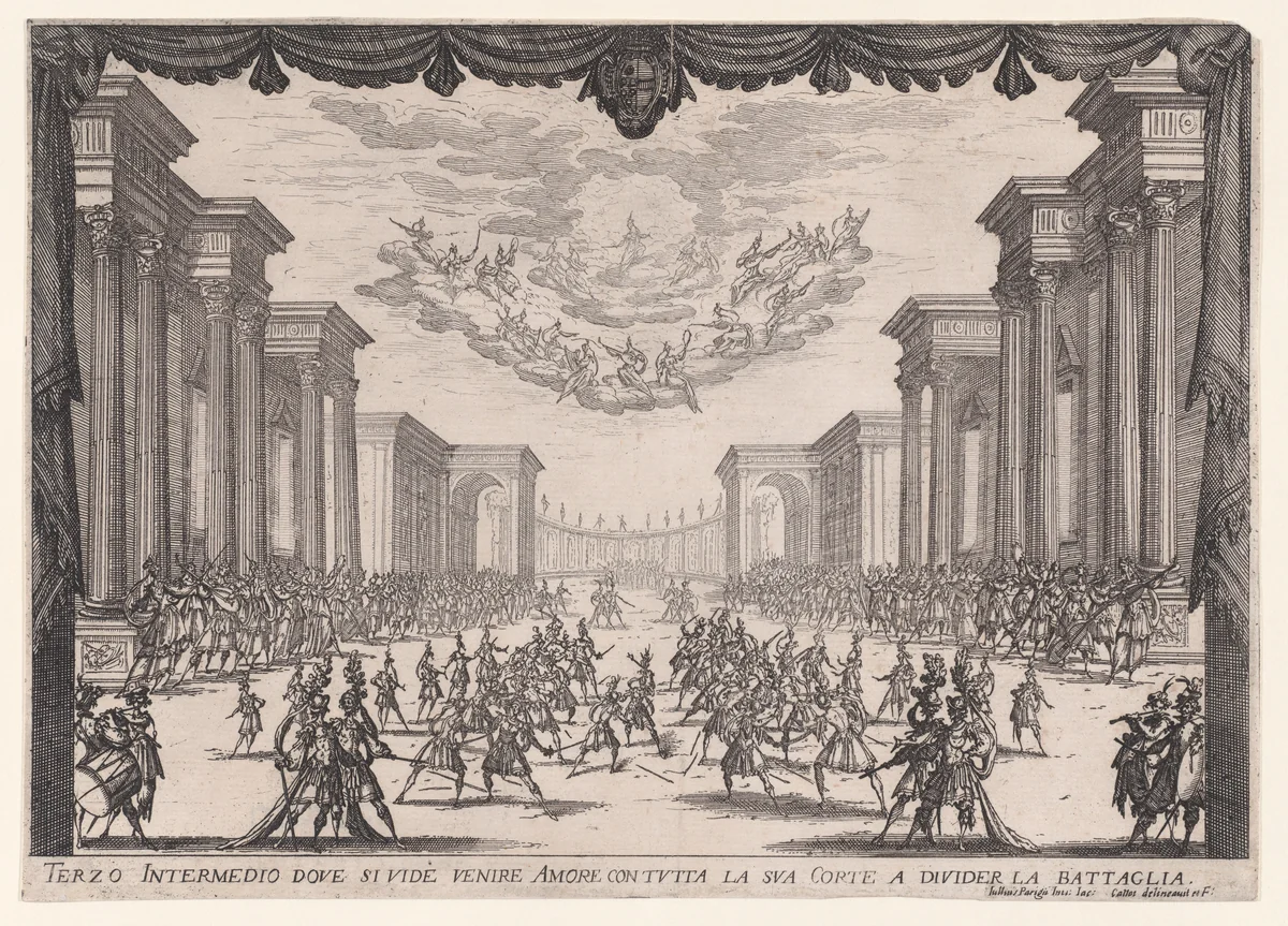 3e Intermède (3rd Interlude), from "Les Intermèdes" (The Interludes) by Jacques Callot, print, 1605-1635
