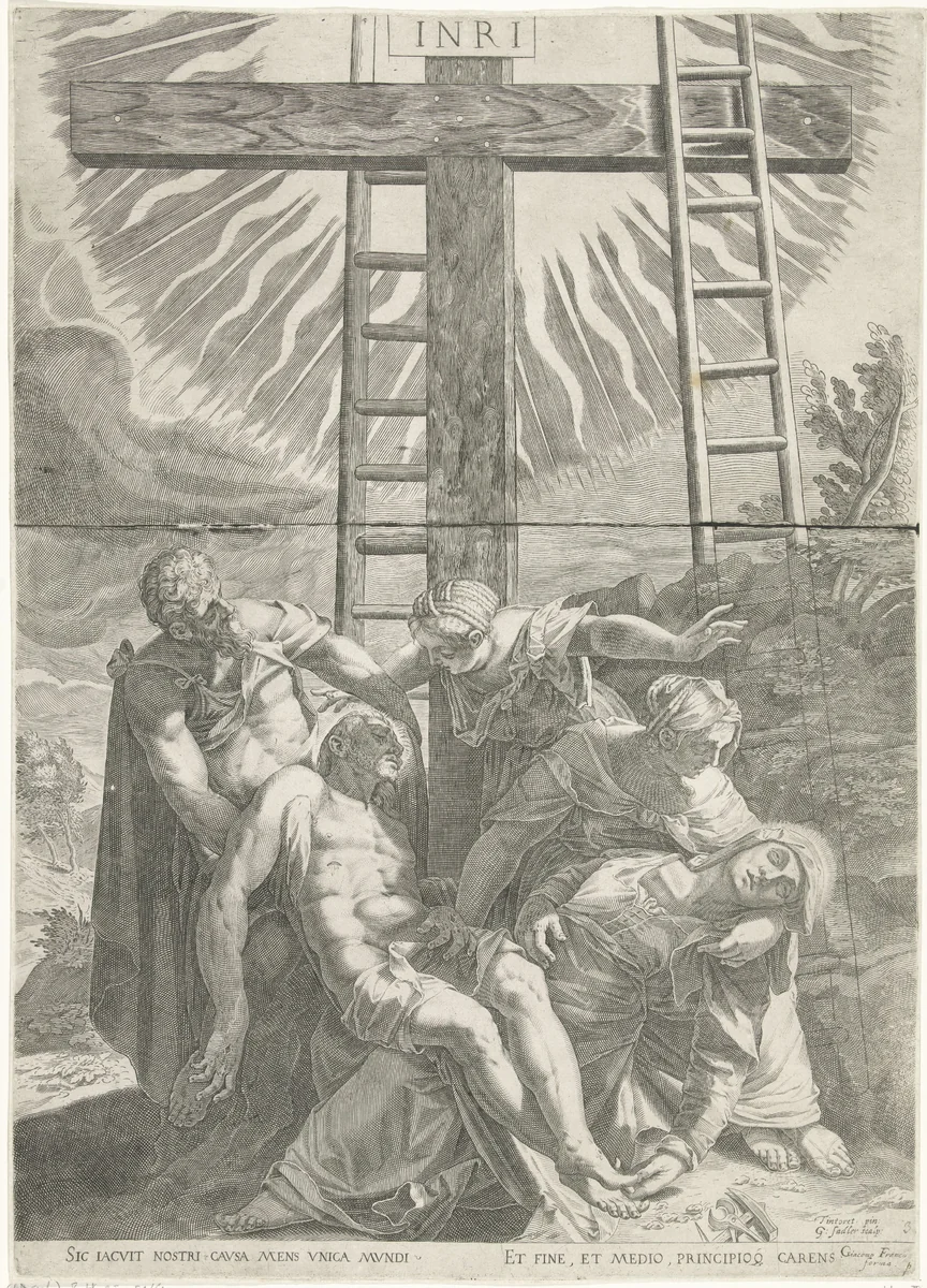 Kruisafneming by Unknown, print, 1580-1620