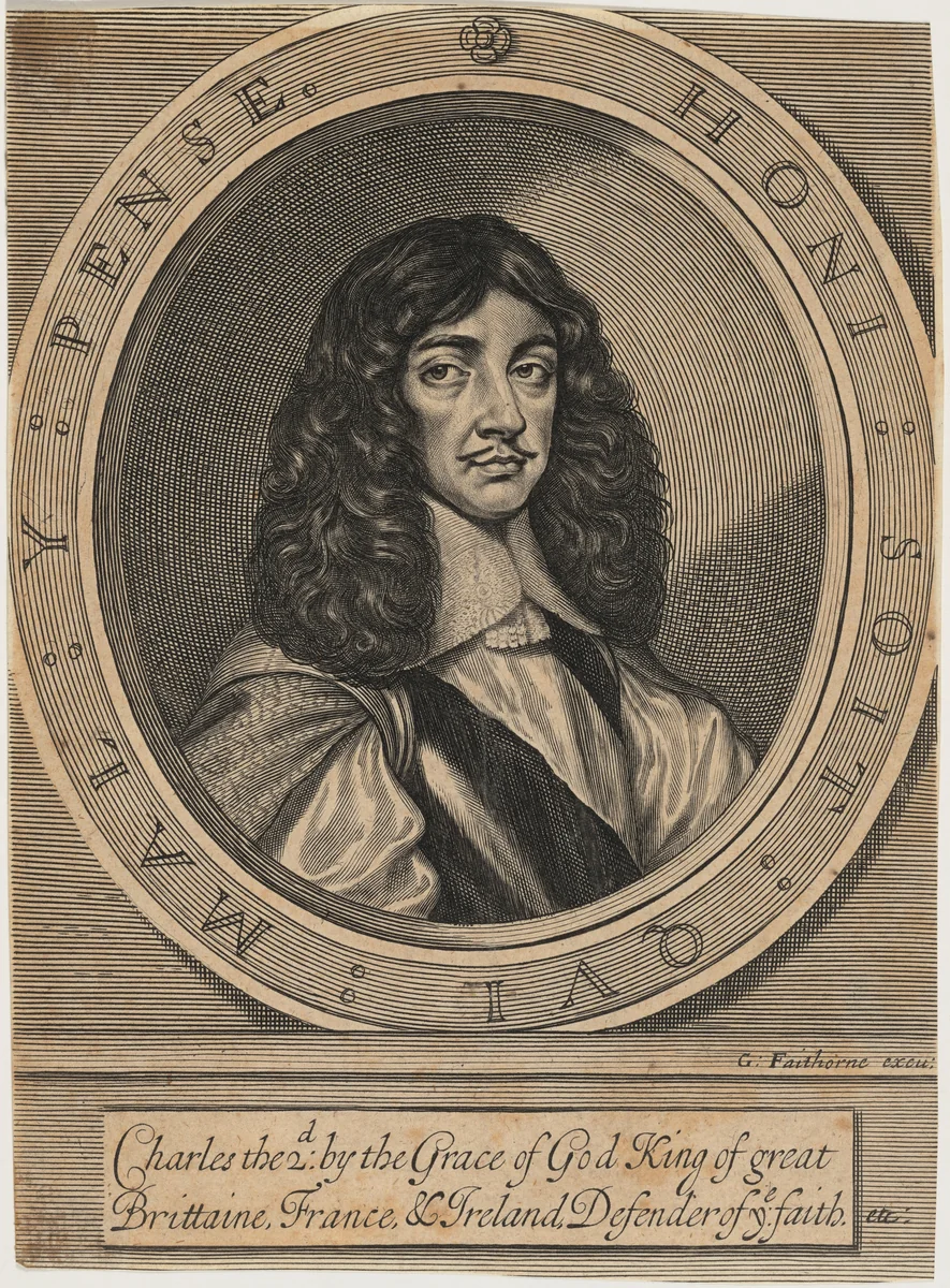 Charles II by William Faithorne, print, 1616-1691