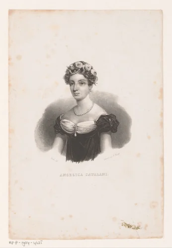 Portret van Angelica Catalani by Carel Christiaan Antony Last, print, 1846-1876