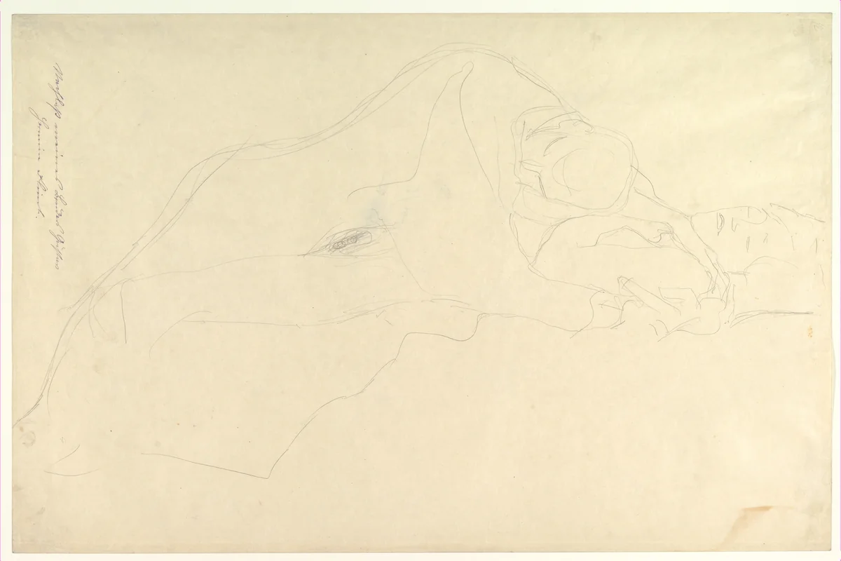 The Lovers by Gustav Klimt, drawing, 1913