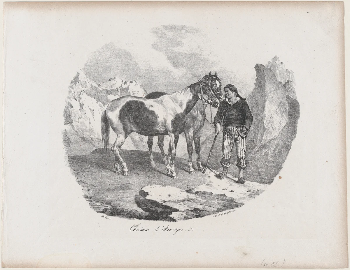 Horses of Auvergne by Théodore Gericault, print, 1822