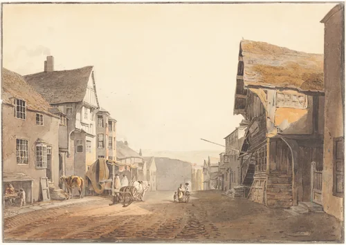 Conway in North Wales by John Varley, drawing, 1803