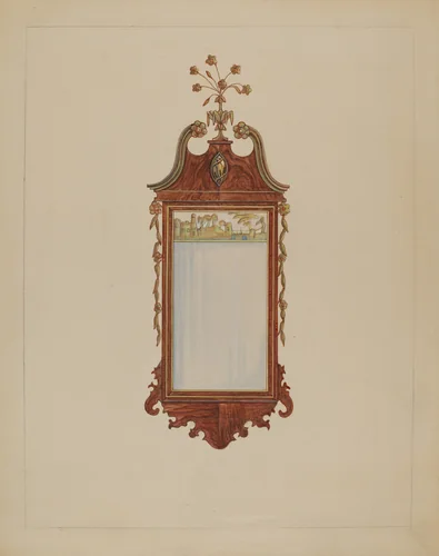 Hepplewhite Mirror by Nicholas Gorid, index of american design, 1935-1942