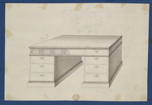 Library Table, from Chippendale Drawings, Vol. II by Thomas Chippendale, drawing, 1748-1758