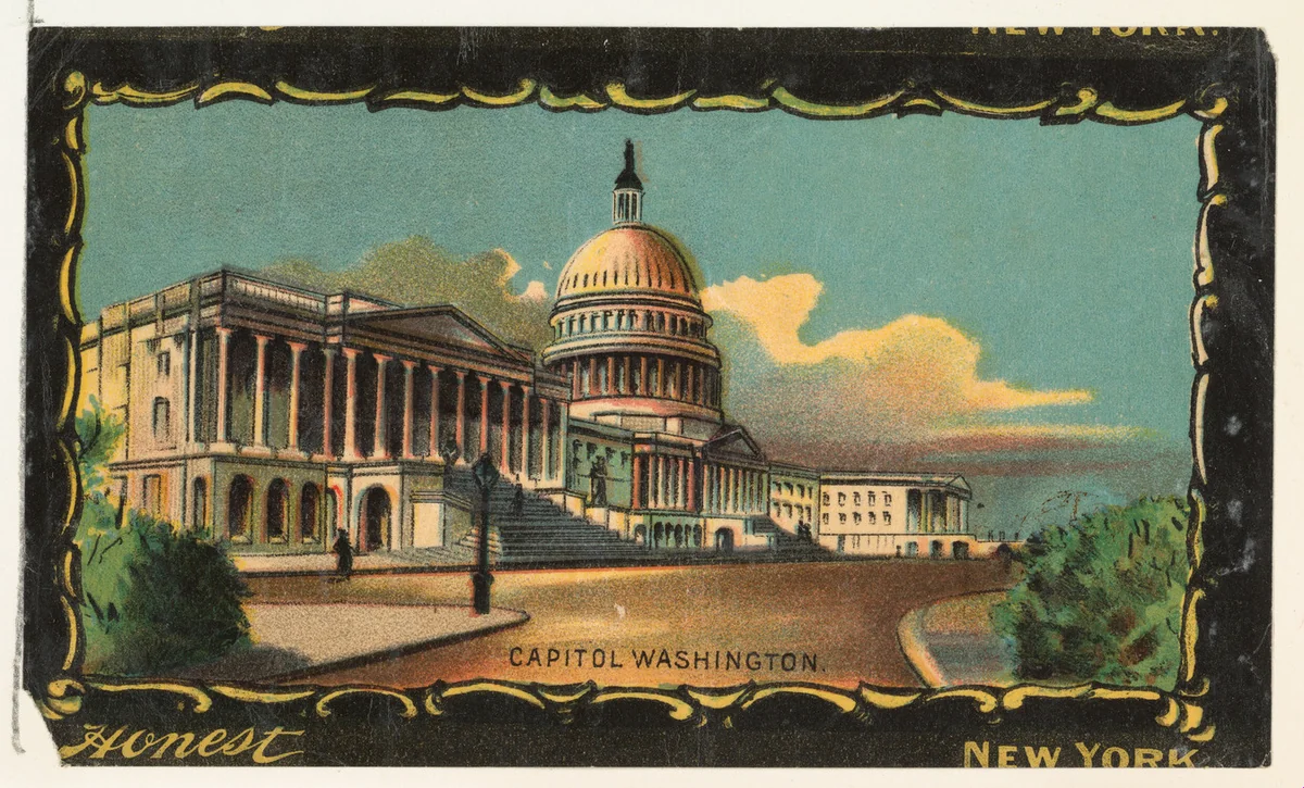 Capitol, Washington, D.C., from the Transparencies series (N137) issued by W. Duke, Sons & Co. to promote Honest Long Cut Tobacco by W. Duke, Sons & Co., print, 1884-1890