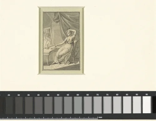 Allegorie: een zich kappende dame bij de spiegel by Sigmund Ferdinand von Perger, drawing, 1788-1841