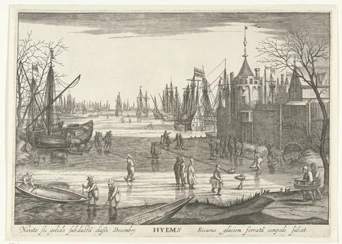 Winter by Robert de Baudous, print, 1591-1618