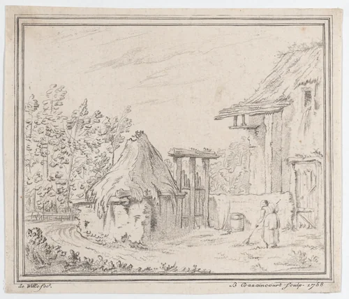Farmyard by Blondel Dazaincourt, print, 1758