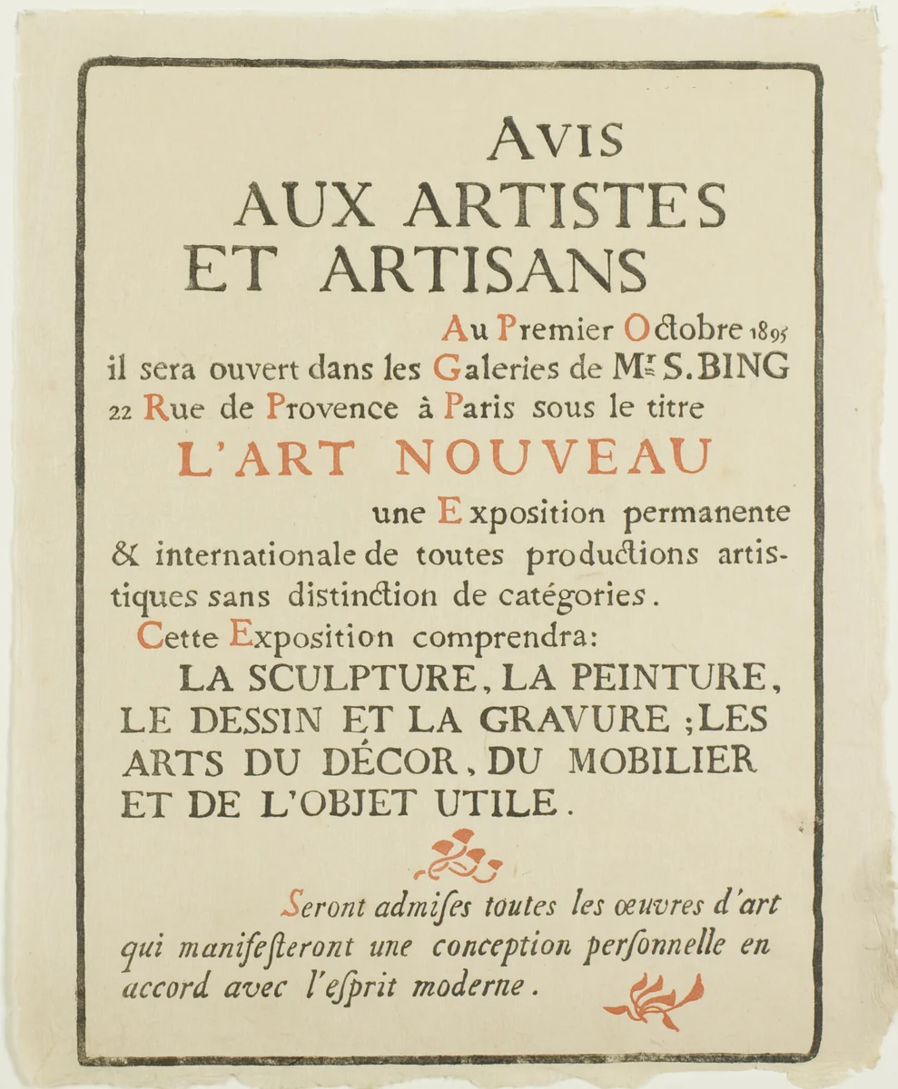 Avis aux Artistes et Artisans by Georges Lemmen, print, 1895