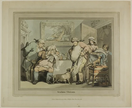 Studious Gluttons by Thomas Rowlandson, print, 1788