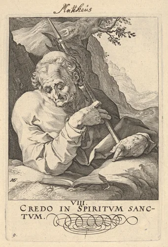St. Matthew, from "Christ, the Apostles and St. Paul with the Creed" by Hendrick Goltzius, print, 1584-1594
