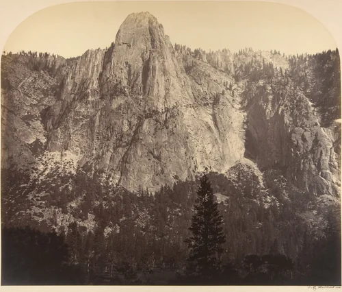 Sentinel. Front View: 3270 Feet. by Carleton E. Watkins, photograph, 1861