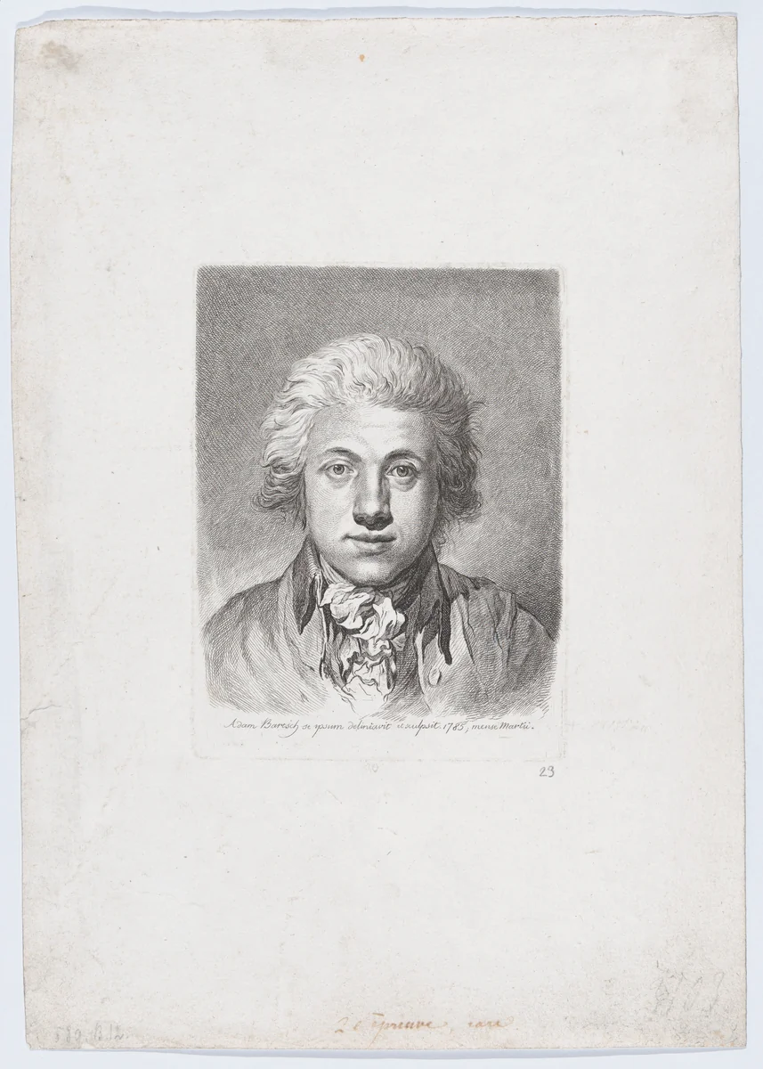 Self-Portrait by Adam von Bartsch, print, 1785
