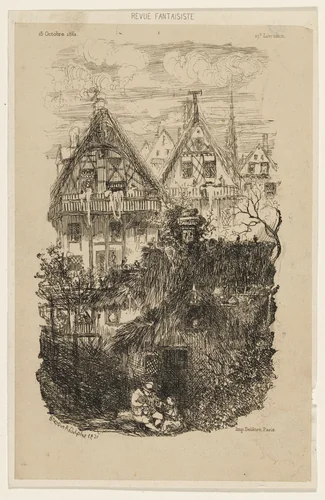 The Wooden House by Rodolphe Bresdin, print, 1861
