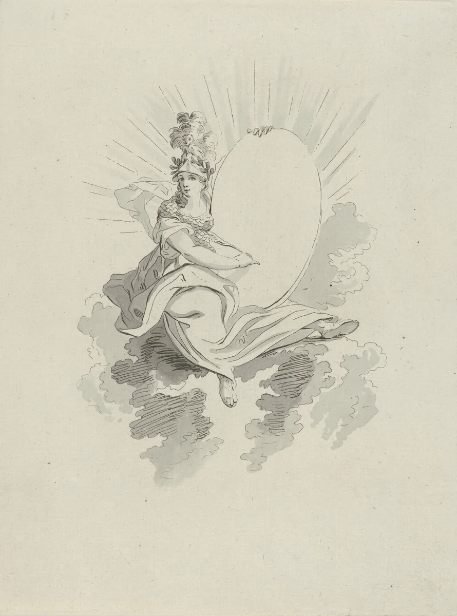Minerva met ganzepen by Hermanus Fock, print, 1781-1822