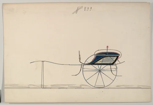 Dog Cart # 899 by Brewster & Co., drawing, 1870-1874