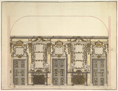Design for the Salon of the Pleasure Pavilion, Favorita, at Ludwigsburg, 1718 by Donato Giuseppe Frisoni, drawing, 1718