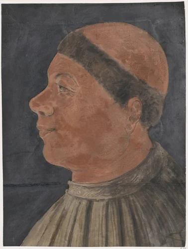Profile Portrait of Bishop Antonius Campanus of Agram (Zagreb) by French, drawing, 1470-1529