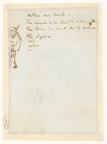 Notities en een schaap (half) by David de Sandoz-Rollin, drawing, 1750-1809