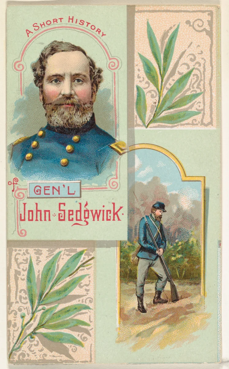 A Short History: General John Sedgwick, from the Histories of Generals series (N114) issued by W. Duke, Sons & Co. to promote Honest Long Cut Smoking and Chewing Tobacco by W. Duke, Sons & Co., print, 1888