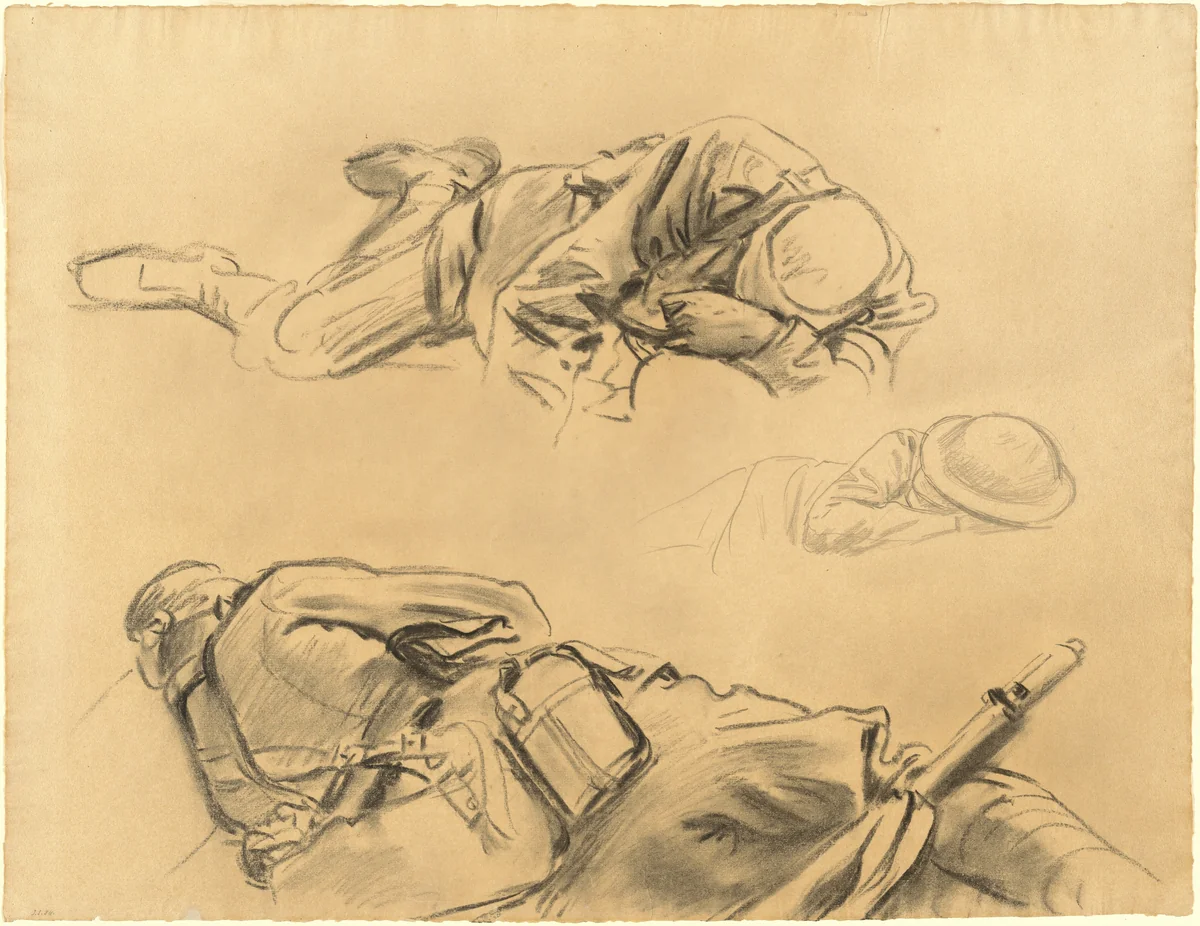 Studies for "Gassed" by John Singer Sargent, drawing, 1918-1919