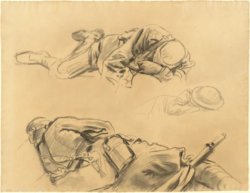 Studies for "Gassed" by John Singer Sargent, drawing, 1918-1919