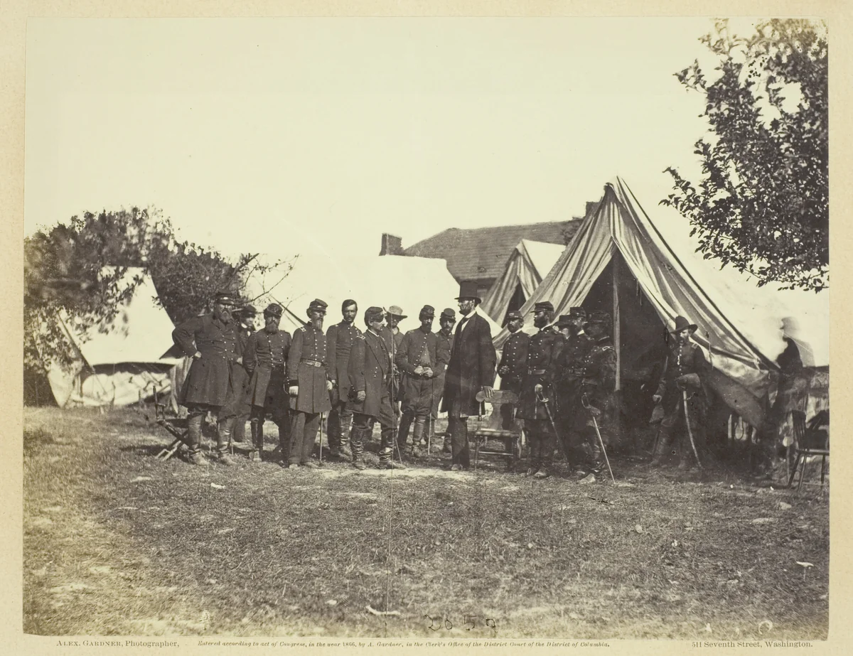 President Lincoln on Battle-Field of Antietam by Alexander Gardner, photograph, 1862