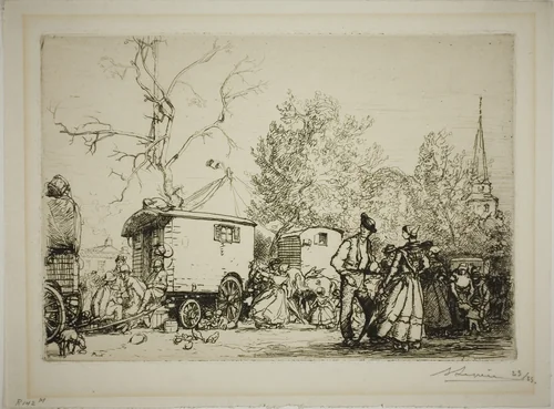 At the Saint-Jean-de-Monts Fair by Louis Auguste Lepère, print, 1907