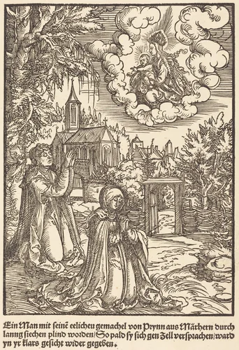 Ein Man mit seine eelicheu gemachel ... by Master of the Miracles of Mariazell, print, 1503