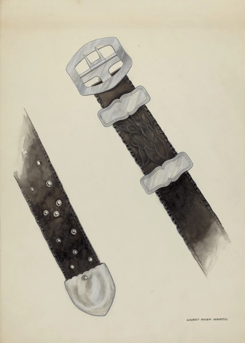 Leather Belt by Harry Mann Waddell, index of american design, 1936