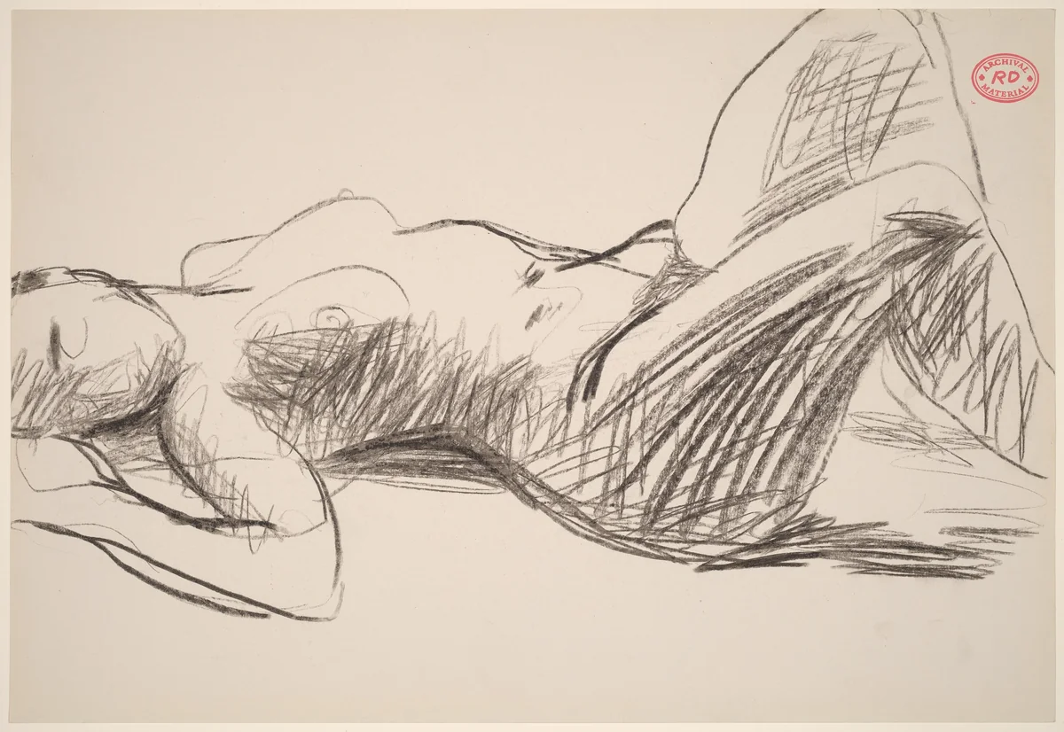 Untitled [sleeping female nude] by Richard Diebenkorn, drawing, 1955-1967