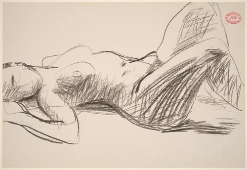 Untitled [sleeping female nude] by Richard Diebenkorn, drawing, 1955-1967
