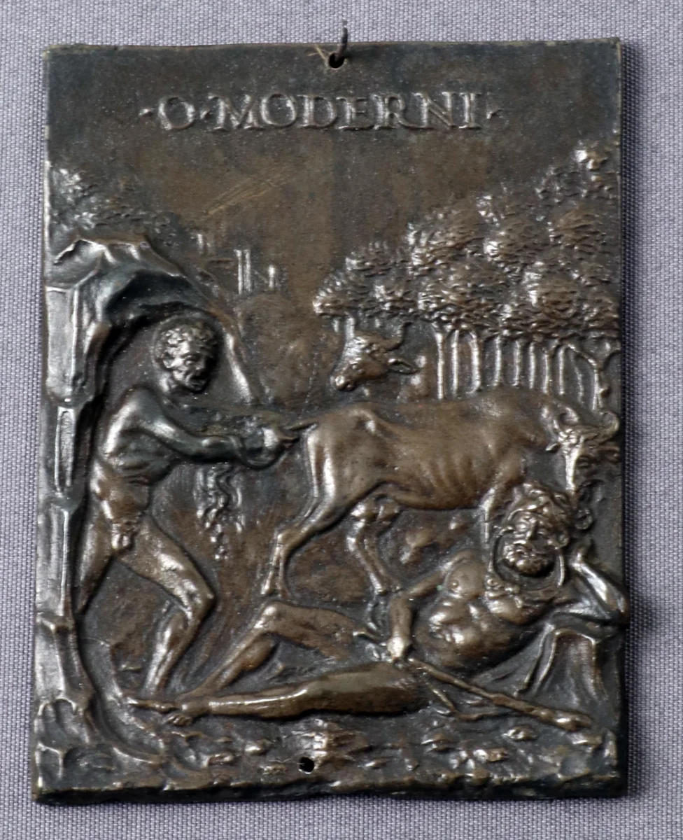 Cacus Stealing the Oxen of Hercules by Galeazzo Mondella, metalwork, 1500-1599