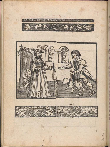 New Modelbüch allen Nägerin u. Sydenstickern (title page verso, 1v) by Hans Hoffman, book, 1556