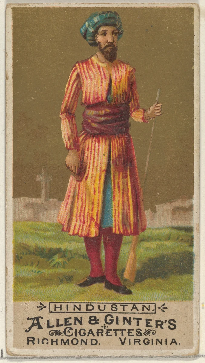 Hindustan, from the Natives in Costume series (N16) for Allen & Ginter Cigarettes Brands by Allen & Ginter, print, 1886